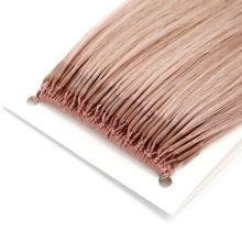 High Quality Human Hair Virgin Hair 18 Inch Pretty Ash Pink Color Brazilian Knot Thread Hair Extension Remy Hair